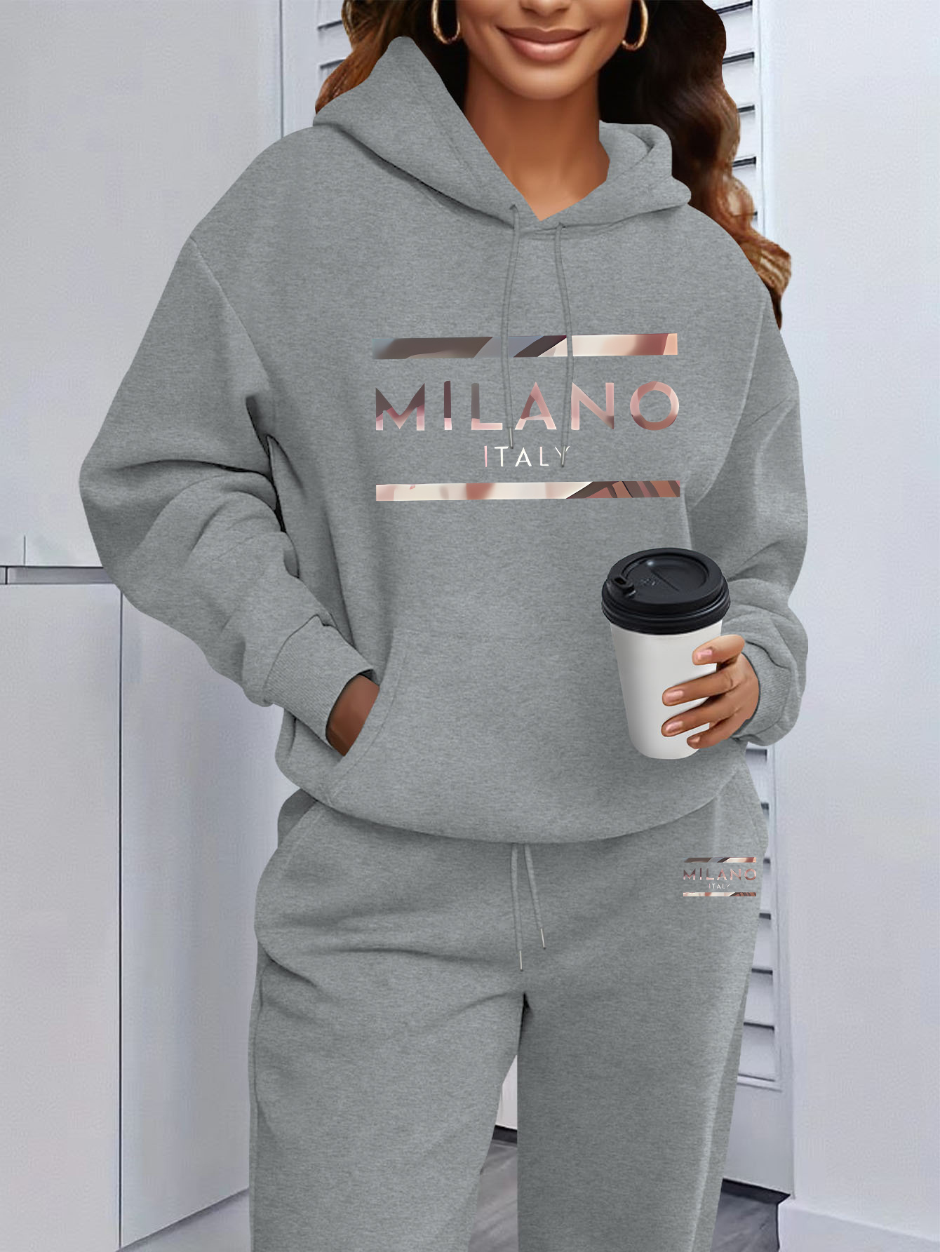ชุดเสื้อฮู้ดพิมพ์ลายสำหรับผู้ห - Winter Clothing For Women บทวิจารณ์และราคา